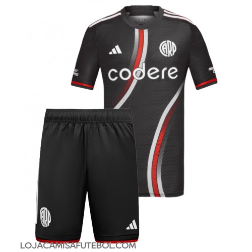 Camisa de Futebol River Plate Equipamento Alternativo Infantil 2024-25 Manga Curta (+ Calças curtas)